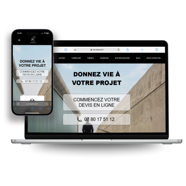 Image du site internet de la société AZB Bâtiment