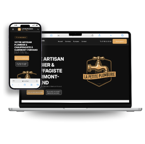 Image du site internet d'un artisan plombier