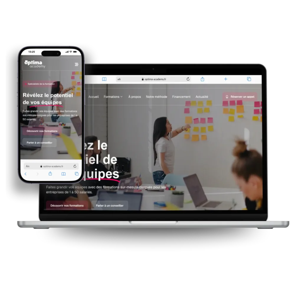 Aperçu du site de Optima Academy